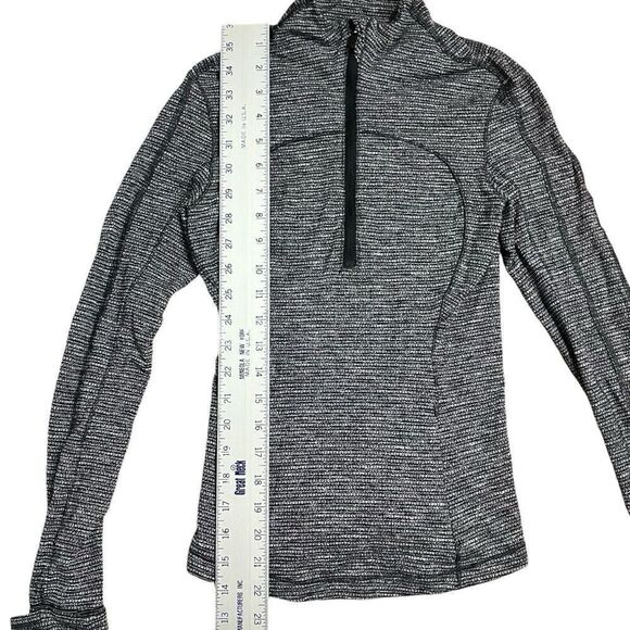 Lululemon WMNS 2 Run Briskly 1/2 Zip Coco Pique Black Rulu Sweat-Wicking W3BXSS - Picture 2 of 10